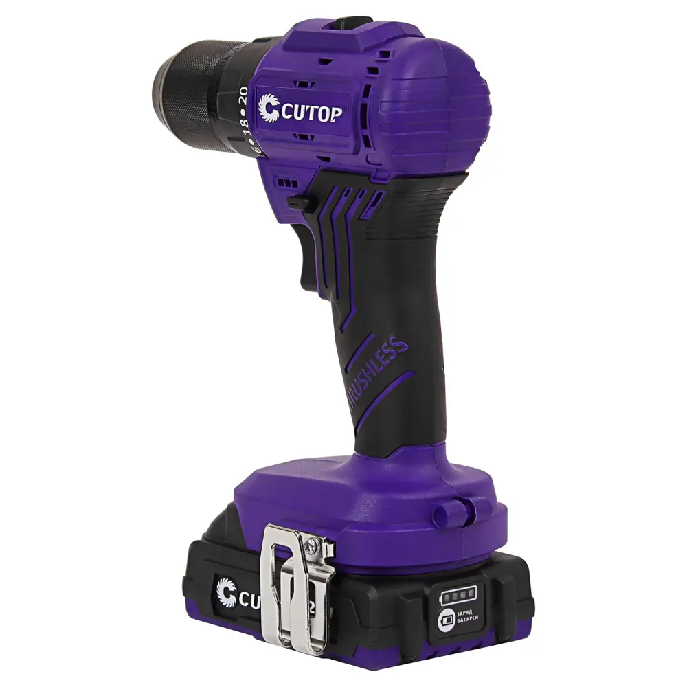Фото 4 Дрель-шуруповерт аккумуляторная бесщеточная Cutop E-Profi CCD2012VK, 20 В Li-Ion 1x2 Ач Фото 4 Дрель-шуруповерт аккумуляторная бесщеточная Cutop E-Profi CCD2012VK, 20 В Li-Ion 1x2 Ач