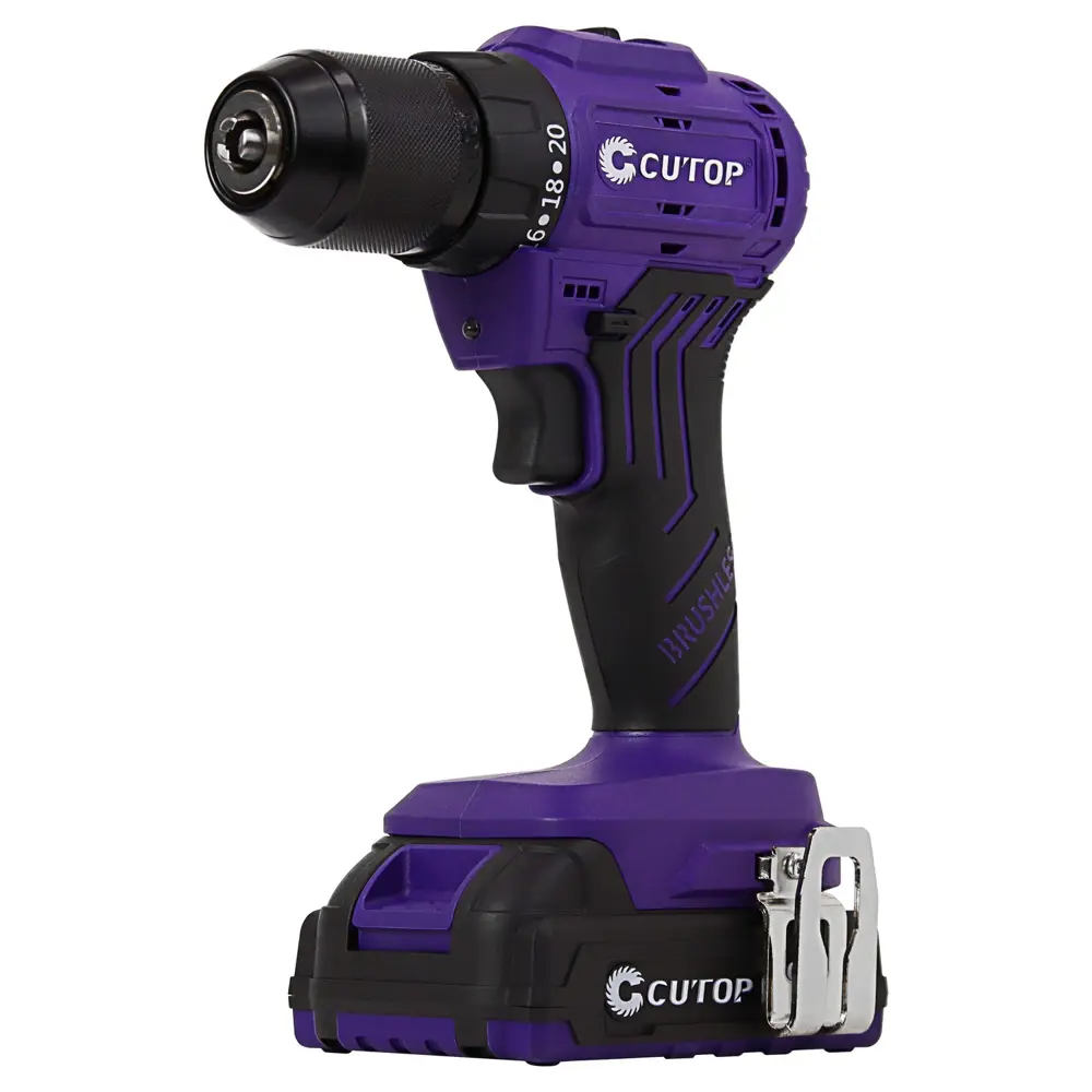 Фото Дрель-шуруповерт аккумуляторная бесщеточная Cutop E-Profi CCD2012VK, 20 В Li-Ion 1x2 Ач Фото Дрель-шуруповерт аккумуляторная бесщеточная Cutop E-Profi CCD2012VK, 20 В Li-Ion 1x2 Ач