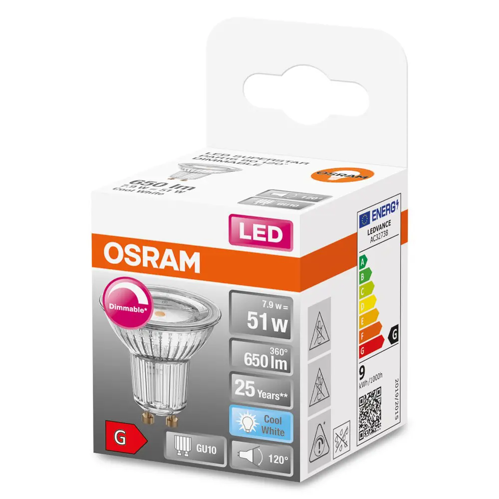 Фото 5 Спот светодиодный Osram диммируемая GU10 8.3 Вт/940 575 Лм Фото 5 Спот светодиодный Osram диммируемая GU10 8.3 Вт/940 575 Лм