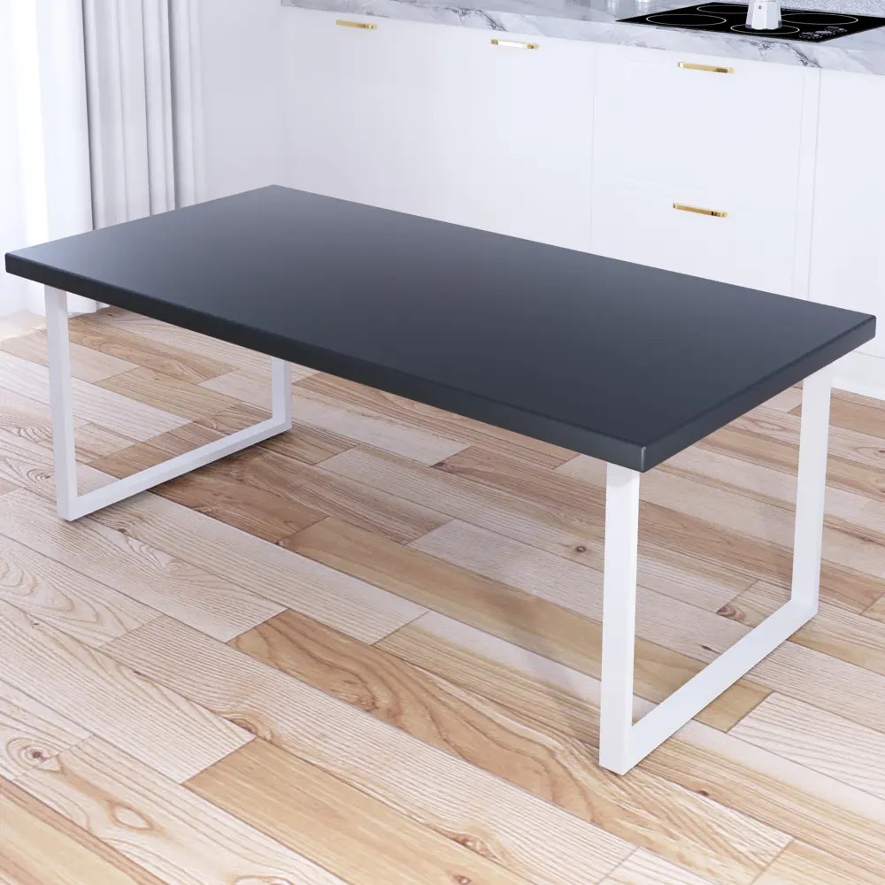 Фото 2 Журнальный столик прямоугольный Solarius Loft 60x140x50 см антрацит с белыми ножками Фото 2 Журнальный столик прямоугольный Solarius Loft 60x140x50 см антрацит с белыми ножками