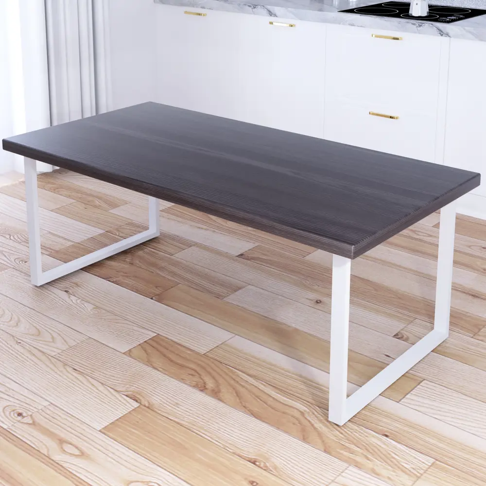 Фото 2 Журнальный столик прямоугольный Solarius Loft 60x130x50 см венге с белыми ножками Фото 2 Журнальный столик прямоугольный Solarius Loft 60x130x50 см венге с белыми ножками