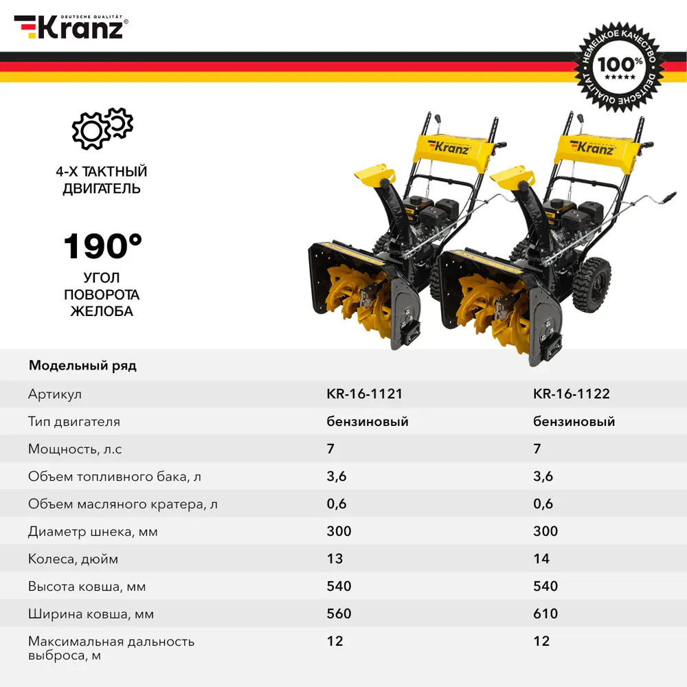 Фото 6 Снегоуборщик бензиновый Kranz KR562 56 см 7 л.с. Фото 6 Снегоуборщик бензиновый Kranz KR562 56 см 7 л.с.