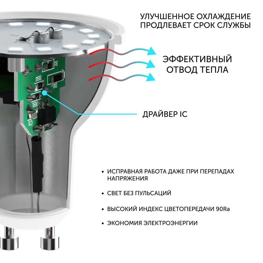 Фото 2 Набор ламп светодиодных Geniled 01381_3000_3 GU10 220-240 В 9 Вт спот отражающее стекло 680 Лм 3 шт Фото 2 Набор ламп светодиодных Geniled 01381_3000_3 GU10 220-240 В 9 Вт спот отражающее стекло 680 Лм 3 шт