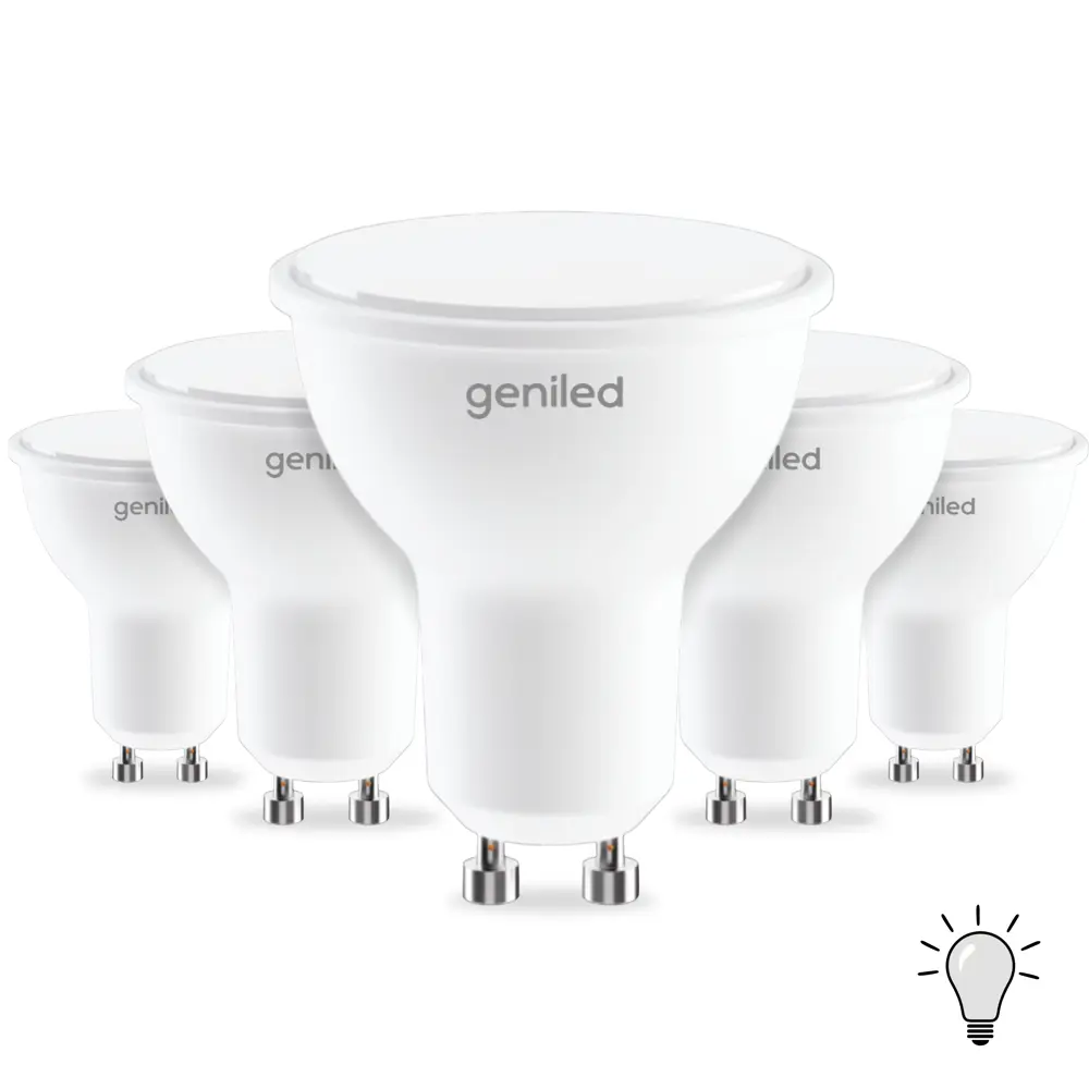 Фото Набор ламп светодиодных Geniled 01381_4000_5 GU10 220-240 В 9 Вт спот отражающее стекло 720 Лм 5 шт Фото Набор ламп светодиодных Geniled 01381_4000_5 GU10 220-240 В 9 Вт спот отражающее стекло 720 Лм 5 шт