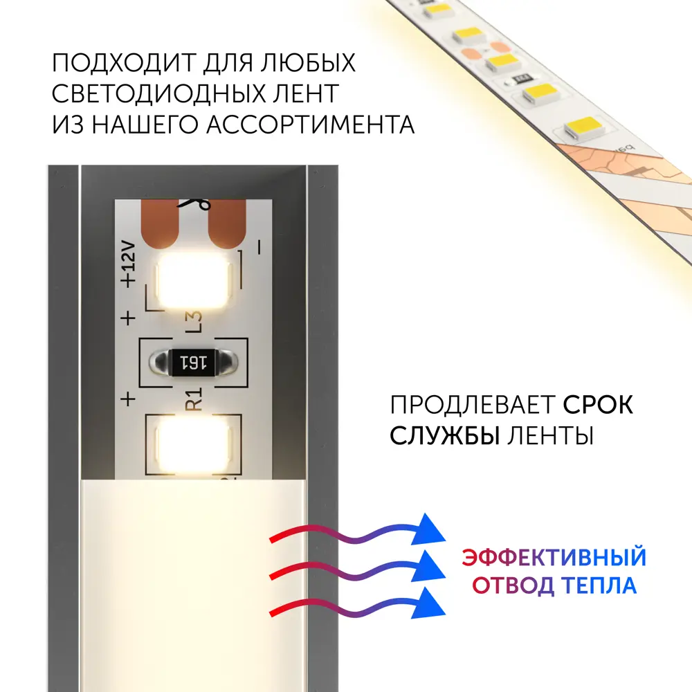 Фото 6 Профиль для светодиодной ленты Geniled алюминиевый торцевой для ДСП 1 метр 5 шт черный Фото 6 Профиль для светодиодной ленты Geniled алюминиевый торцевой для ДСП 1 метр 5 шт черный