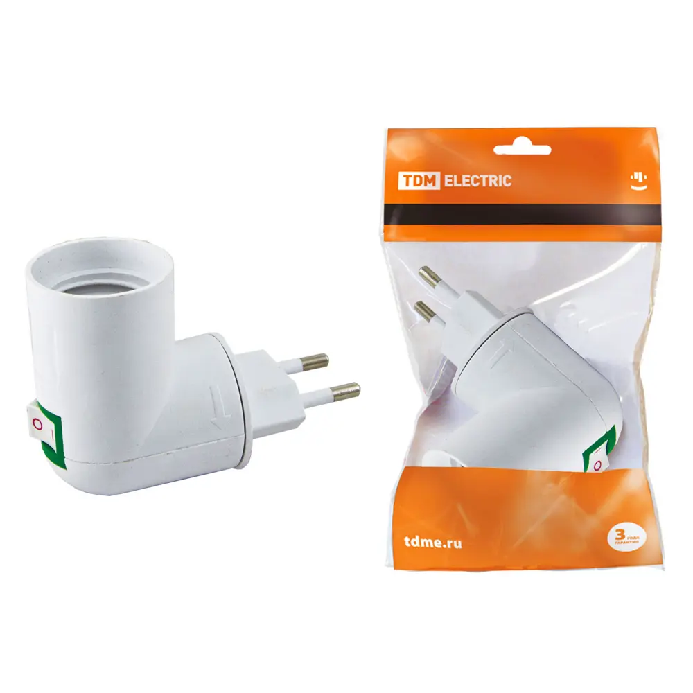 Фото Цоколь для лампы Tdm electric 100% пластик Sq0335-1007 E27 цвет белый Фото Цоколь для лампы Tdm electric 100% пластик Sq0335-1007 E27 цвет белый
