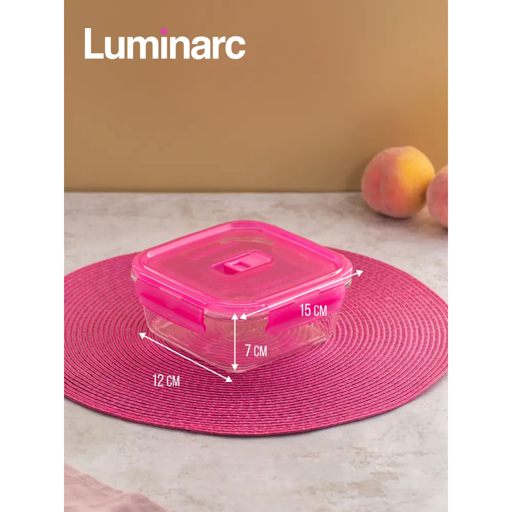 Фото 2 Контейнер стеклянный Luminarc Purebox active neon 0.76л цвет розовый 1шт Фото 2 Контейнер стеклянный Luminarc Purebox active neon 0.76л цвет розовый 1шт