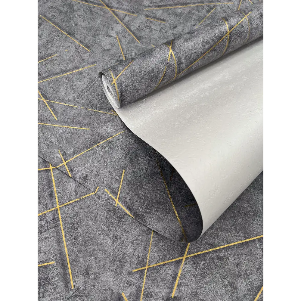 Фото 4 Обои бумажные Московская Обойная Фабрика Malex Design графитовые 0.53 м 6506-9