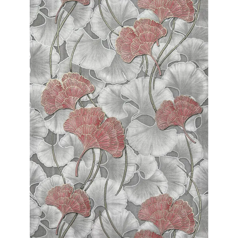 Фото Обои бумажные Московская Обойная Фабрика Malex Design графит-красные 0.53 м 6217-9