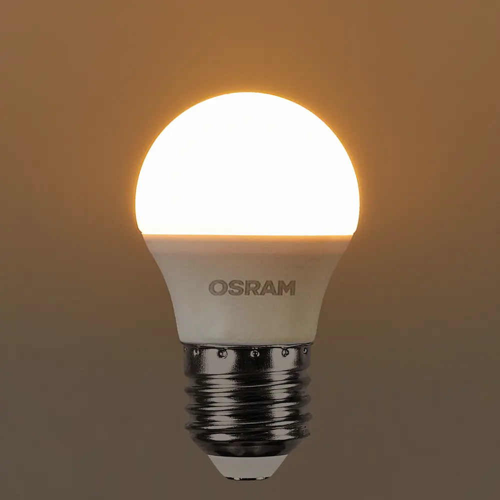 Фото 3 Лампа светодиодная Osram шар 5Вт 470Лм E27 теплый белый свет Фото 3 Лампа светодиодная Osram шар 5Вт 470Лм E27 теплый белый свет