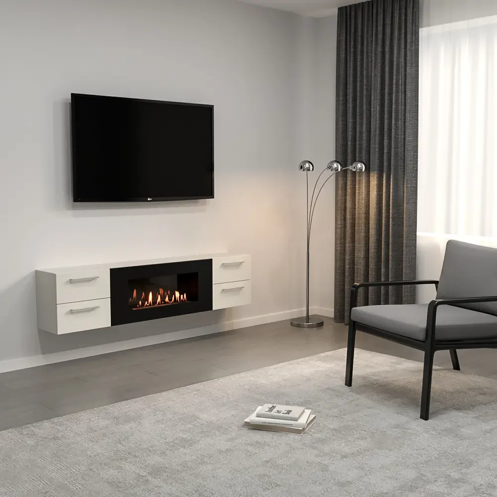 Фото 6 Тумба под телевизор настенная Lux fire ТС-900 170x40x28.6 см ЛДСП цвет белый Фото 6 Тумба под телевизор настенная Lux fire ТС-900 170x40x28.6 см ЛДСП цвет белый