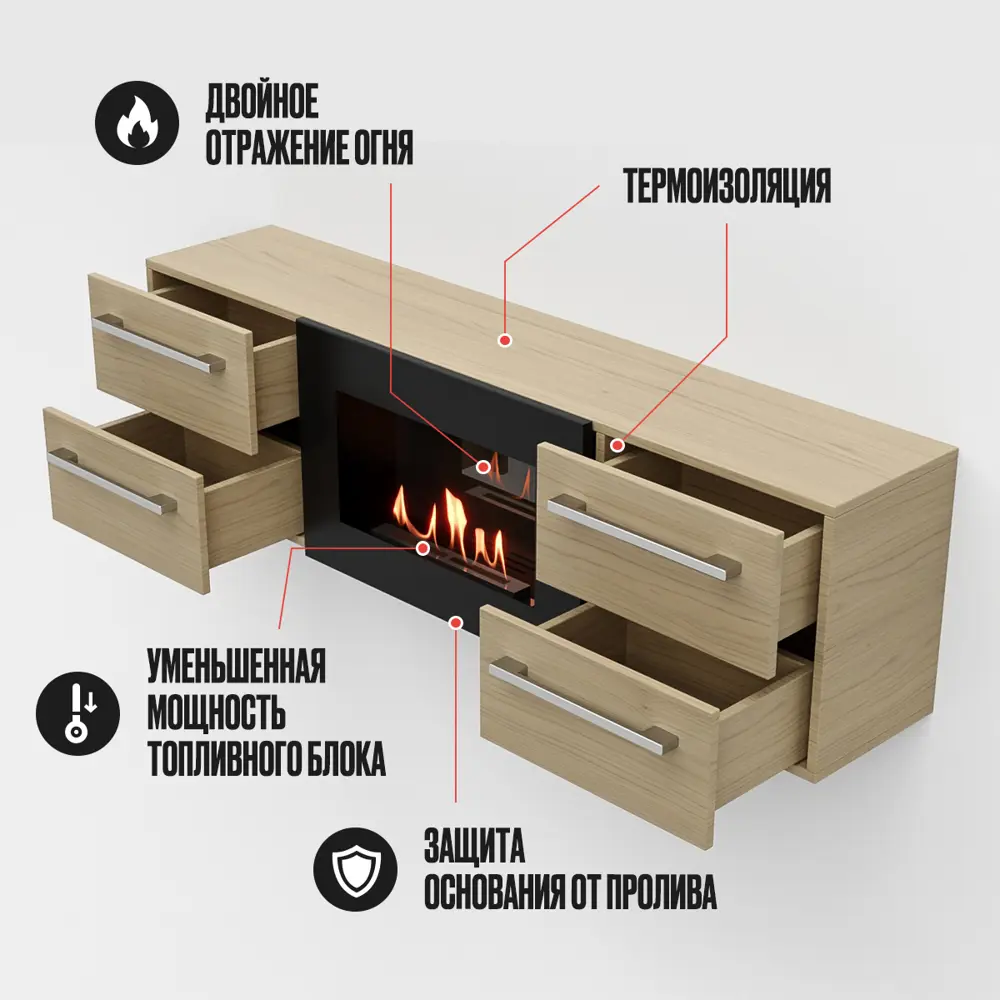 Фото 4 Тумба под телевизор настенная Lux fire ТС-600СД 140x40x28.6 см ЛДСП цвет светлый дуб Фото 4 Тумба под телевизор настенная Lux fire ТС-600СД 140x40x28.6 см ЛДСП цвет светлый дуб