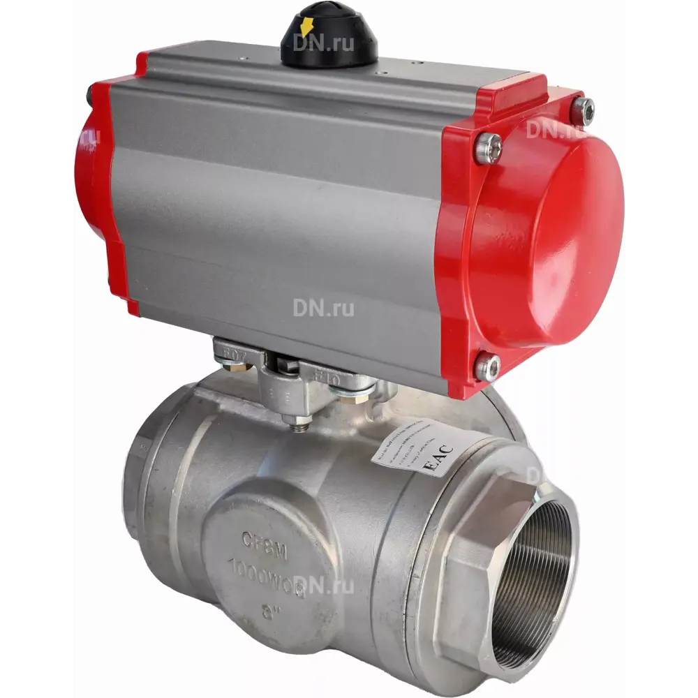 Фото Кран шаровой прямой Dn.ru D160-08085 DN80 PN63 3" НР нержавеющая сталь ручка плоская