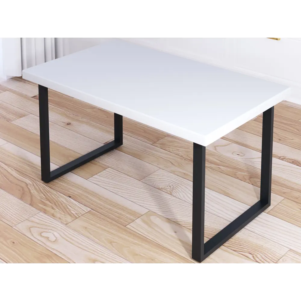Фото 2 Журнальный столик прямоугольный Solarius Loft 70x110x50 см белый с черными ножками Фото 2 Журнальный столик прямоугольный Solarius Loft 70x110x50 см белый с черными ножками