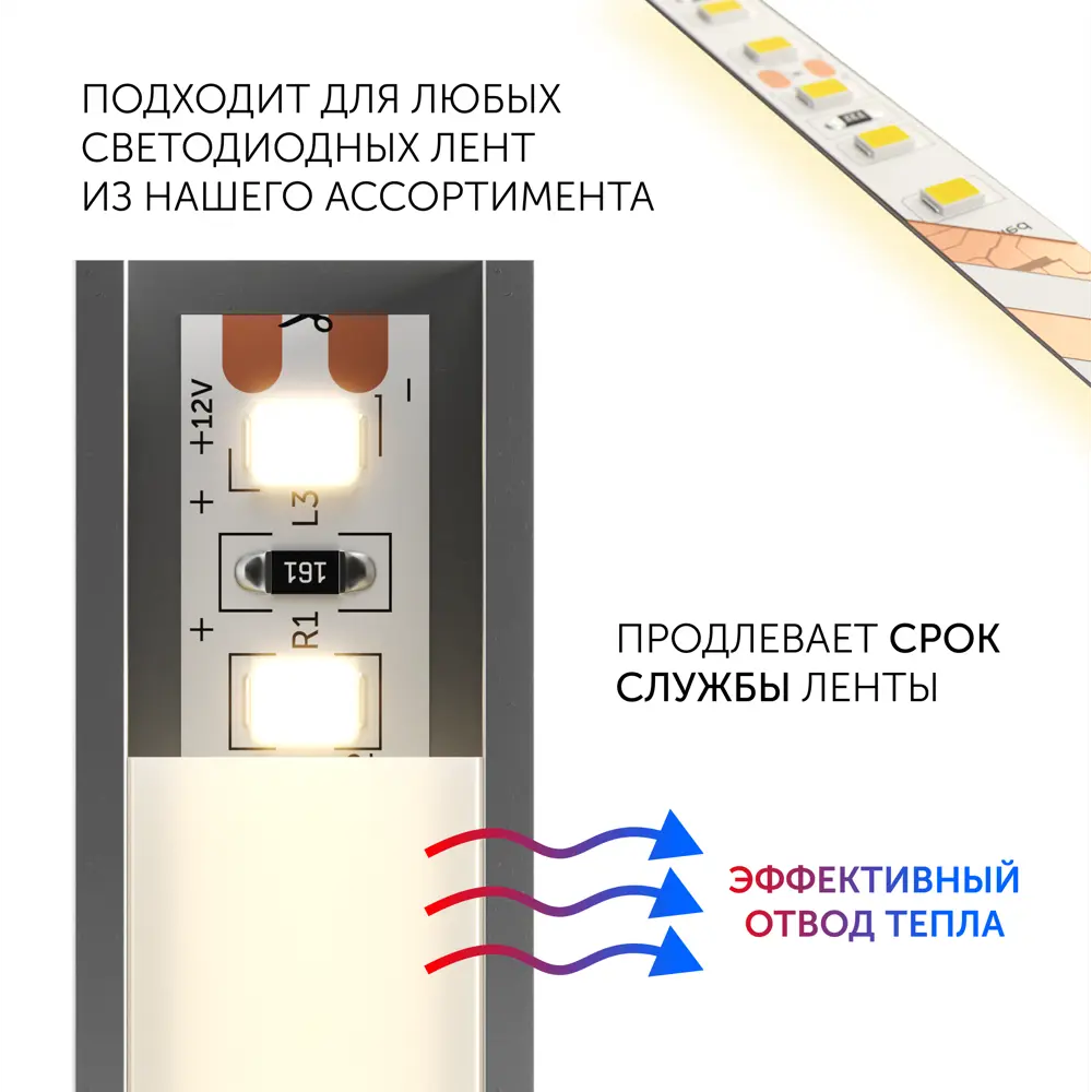 Фото 6 Профиль для светодиодной ленты Geniled алюминиевый Geniled встраиваемый 1 метр 3 шт черный Фото 6 Профиль для светодиодной ленты Geniled алюминиевый Geniled встраиваемый 1 метр 3 шт черный