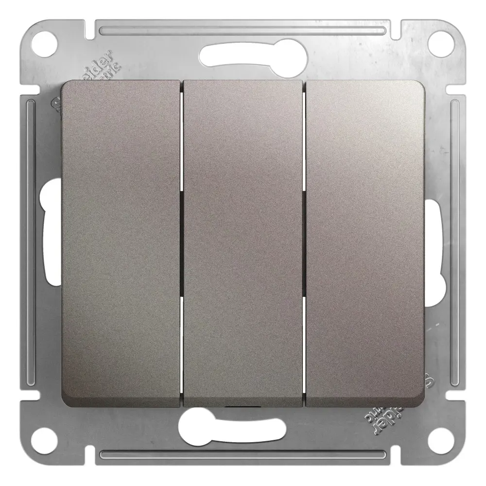 Фото Выключатель встраиваемый Systeme Electric Glossa СХ 1X1X1 3 клавиши цвет платина Фото Выключатель встраиваемый Systeme Electric Glossa СХ 1X1X1 3 клавиши цвет платина