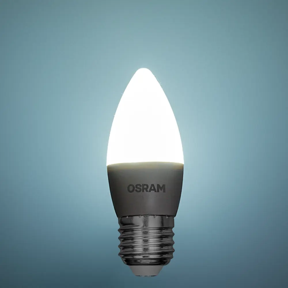 Фото 3 Лампа светодиодная Osram свеча 5Вт 470Лм E27 холодный белый свет Фото 3 Лампа светодиодная Osram свеча 5Вт 470Лм E27 холодный белый свет