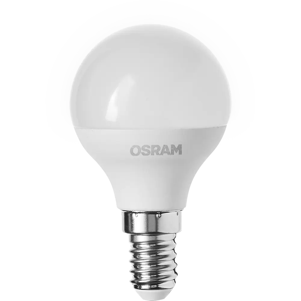 Фото 2 Лампа светодиодная Osram шар 5Вт 470Лм E14 нейтральный белый свет Фото 2 Лампа светодиодная Osram шар 5Вт 470Лм E14 нейтральный белый свет