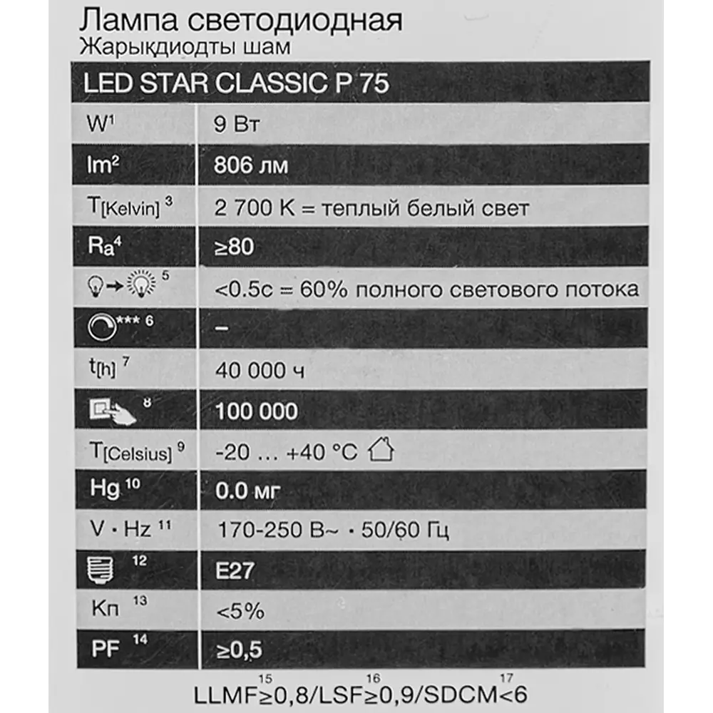 Фото 5 Лампа светодиодная Osram шар 9Вт 806Лм E27 теплый белый свет Фото 5 Лампа светодиодная Osram шар 9Вт 806Лм E27 теплый белый свет