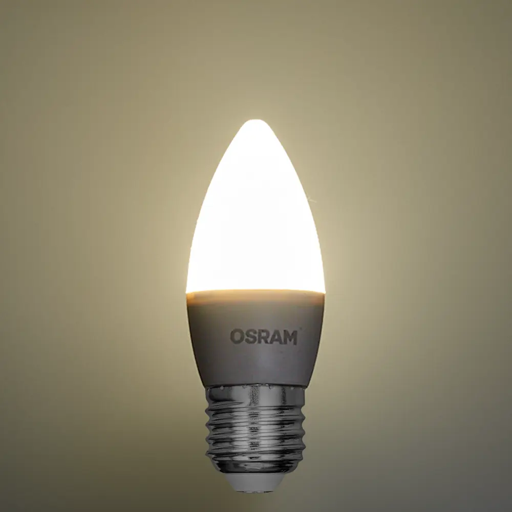 Фото 3 Лампа светодиодная Osram свеча 5Вт 470Лм E27 нейтральный белый свет Фото 3 Лампа светодиодная Osram свеча 5Вт 470Лм E27 нейтральный белый свет