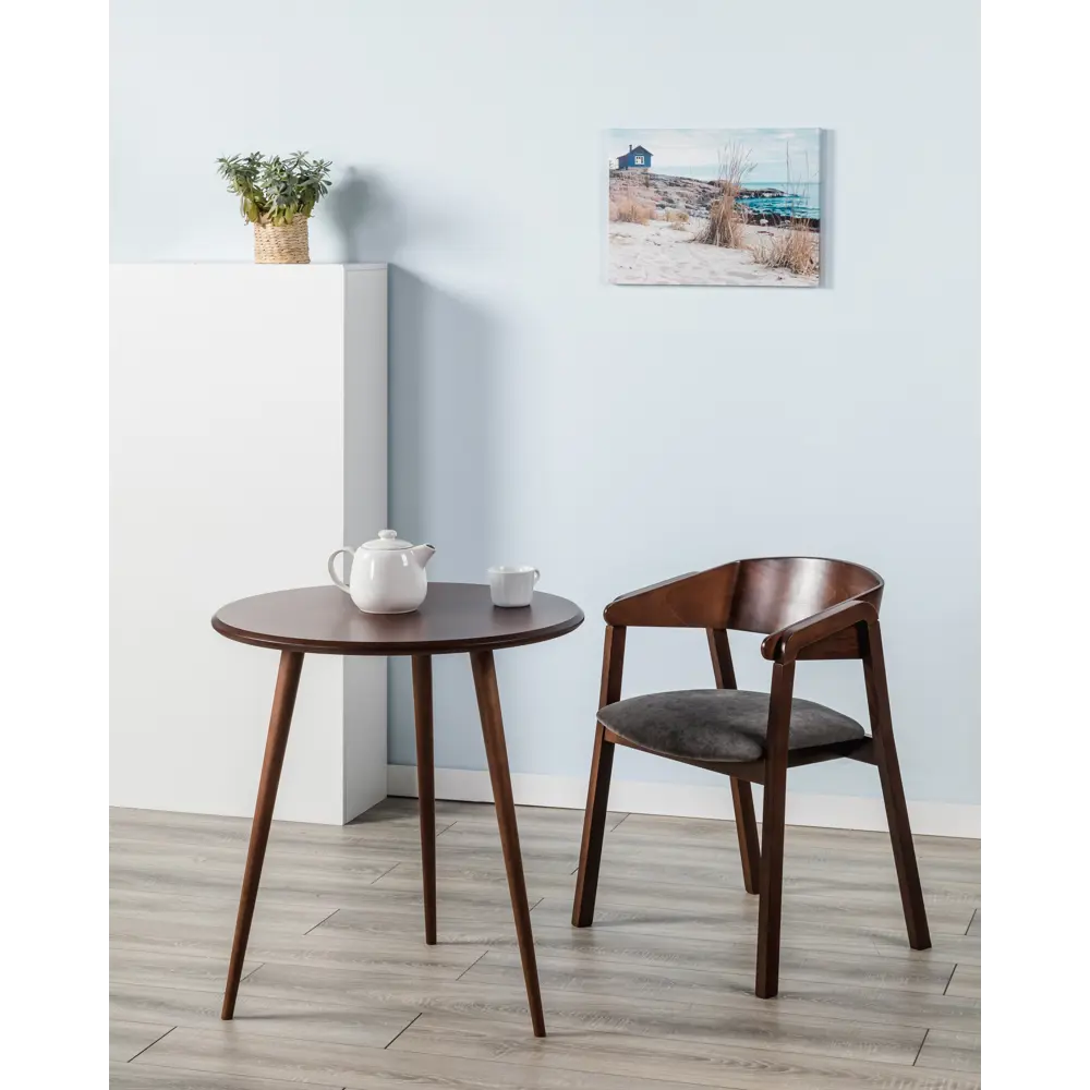 Фото 5 Журнальный столик круглый R-Home 70x70x75 см цвет коричневый Фото 5 Журнальный столик круглый R-Home 70x70x75 см цвет коричневый