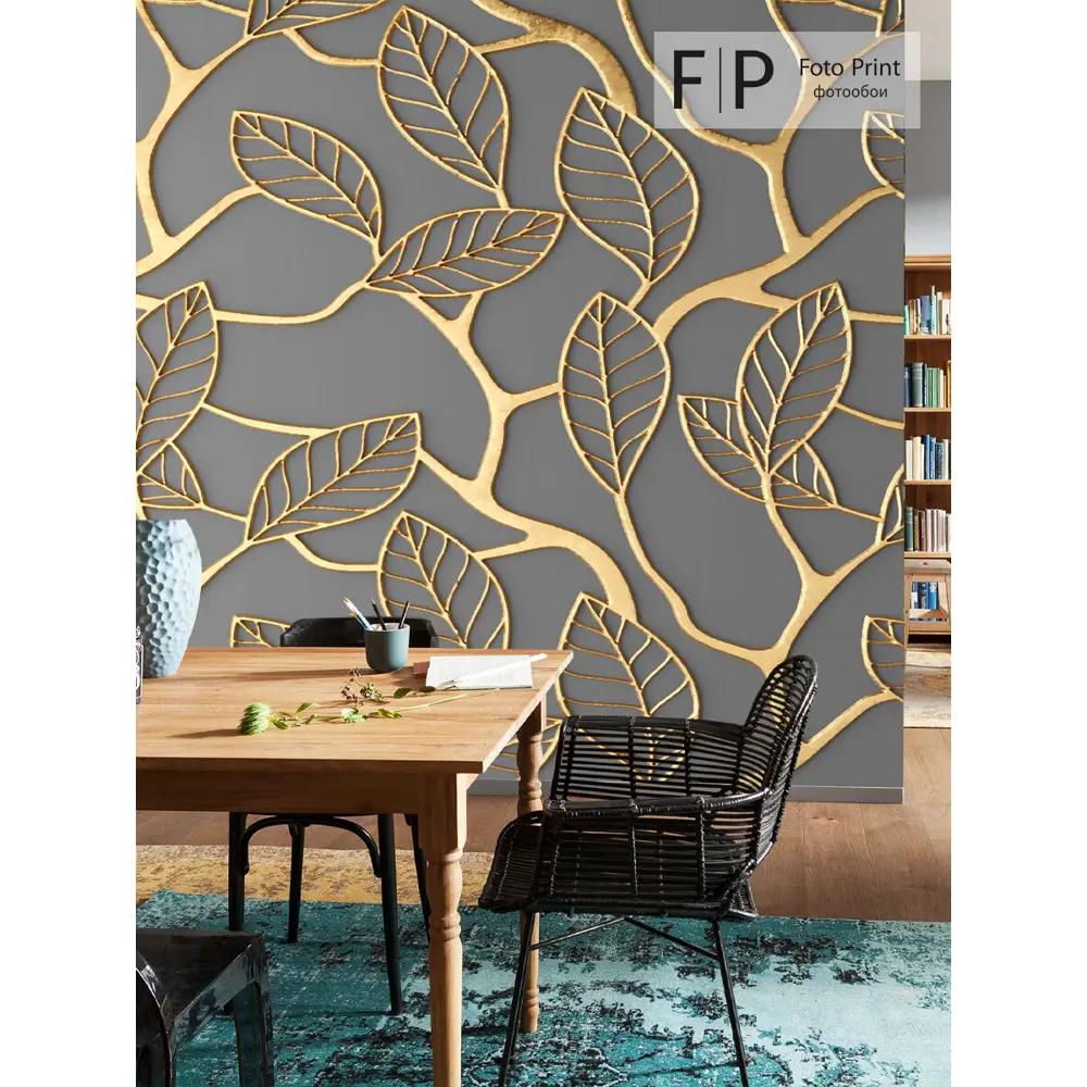 Фото 2 Фотообои флизелиновые Foto print Ветки в золоте 300x270 см 20-201-А-3-2.7 Фото 2 Фотообои флизелиновые Foto print Ветки в золоте 300x270 см 20-201-А-3-2.7