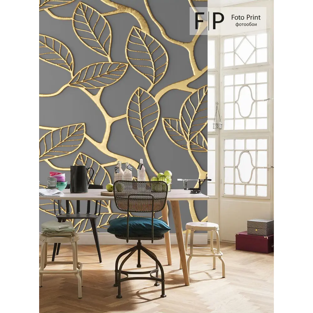 Фото 3 Фотообои флизелиновые Foto print Ветки в золоте 250x270 см 20-201-А-2.5-2.7 Фото 3 Фотообои флизелиновые Foto print Ветки в золоте 250x270 см 20-201-А-2.5-2.7
