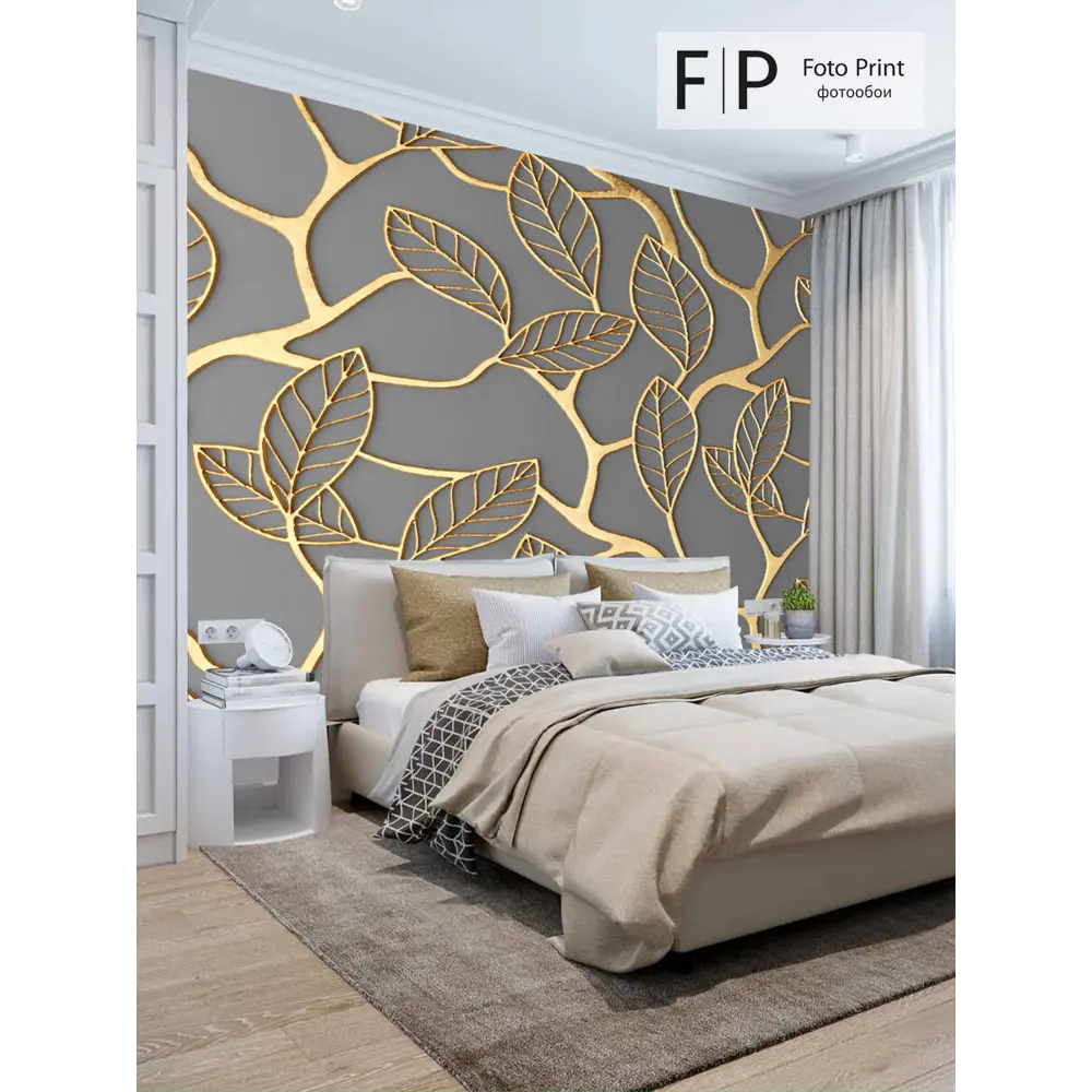 Фото 3 Фотообои флизелиновые Foto print Ветки в золоте 300x270 см 20-201-А-3-2.7 Фото 3 Фотообои флизелиновые Foto print Ветки в золоте 300x270 см 20-201-А-3-2.7