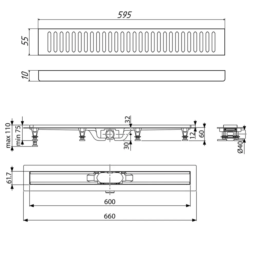 Фото 4 Трап для душа Timo SP10600-PC10600 комбинированный затвор 11.5x66 см abs-пластик Фото 4 Трап для душа Timo SP10600-PC10600 комбинированный затвор 11.5x66 см abs-пластик