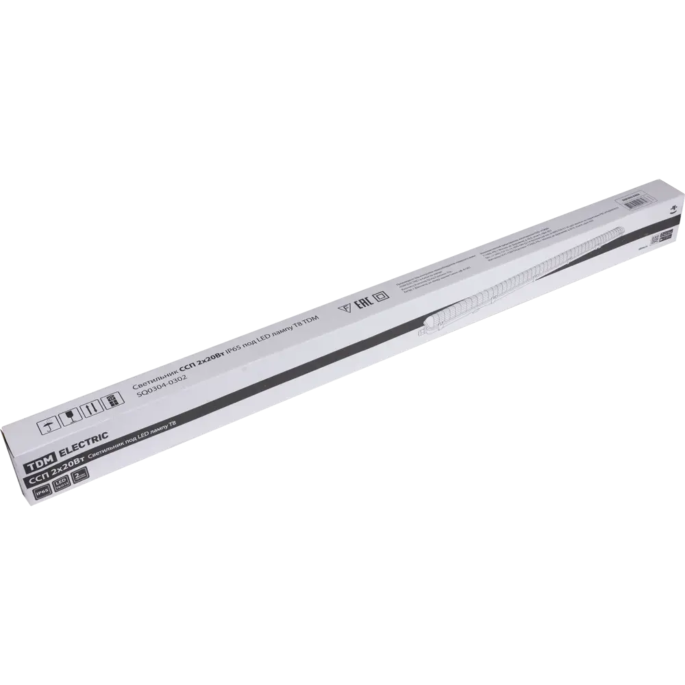 Фото 4 Светильник линейный влагозащищенный TDM Electric 1267 мм 2x20 Вт, под светодиодную лампу Фото 4 Светильник линейный влагозащищенный TDM Electric 1267 мм 2x20 Вт, под светодиодную лампу