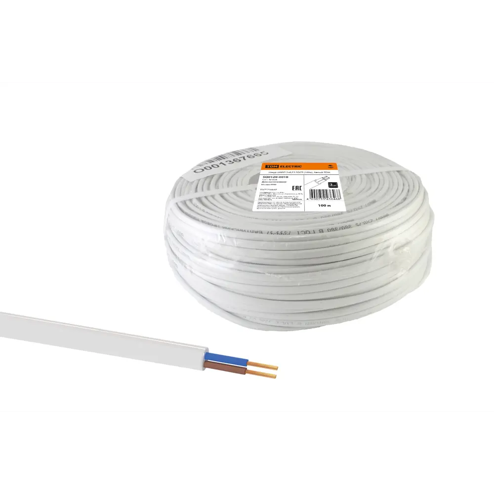 Фото 3 Провод Tdm Electric ШВВП 2x0.75 100 м ГОСТ цвет белый Фото 3 Провод Tdm Electric ШВВП 2x0.75 100 м ГОСТ цвет белый