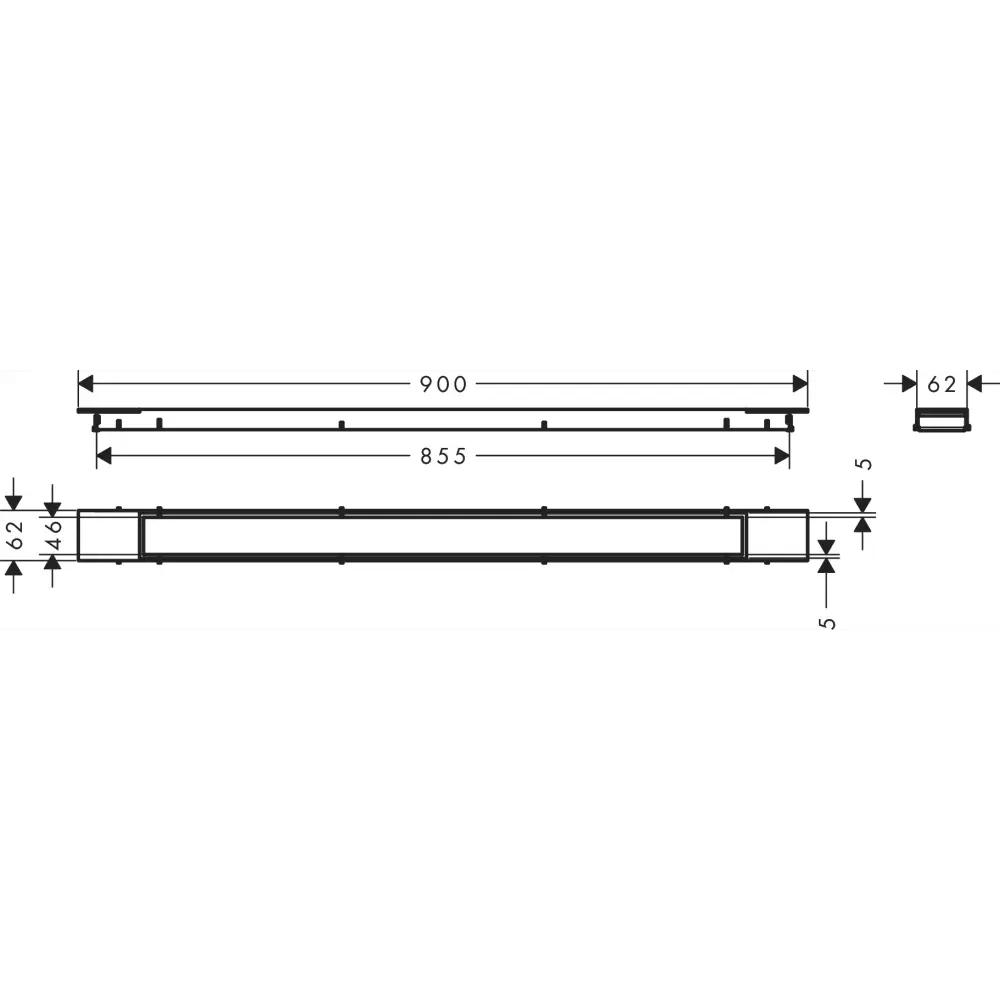 Фото 2 Трап для душа Hansgrohe 56216700 комбинированный затвор 6.2x90 см нержавеющая сталь Фото 2 Трап для душа Hansgrohe 56216700 комбинированный затвор 6.2x90 см нержавеющая сталь