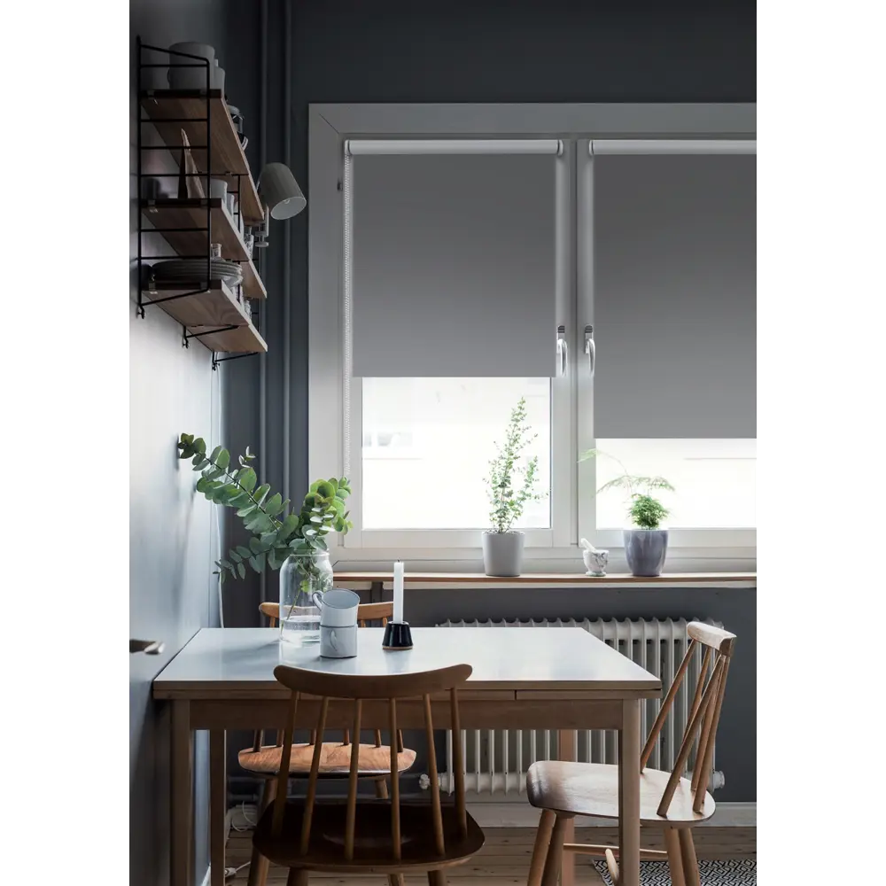 Фото 2 Рулонная штора Эскар Blackout Lux 43x170 см цвет графит Фото 2 Рулонная штора Эскар Blackout Lux 43x170 см цвет графит