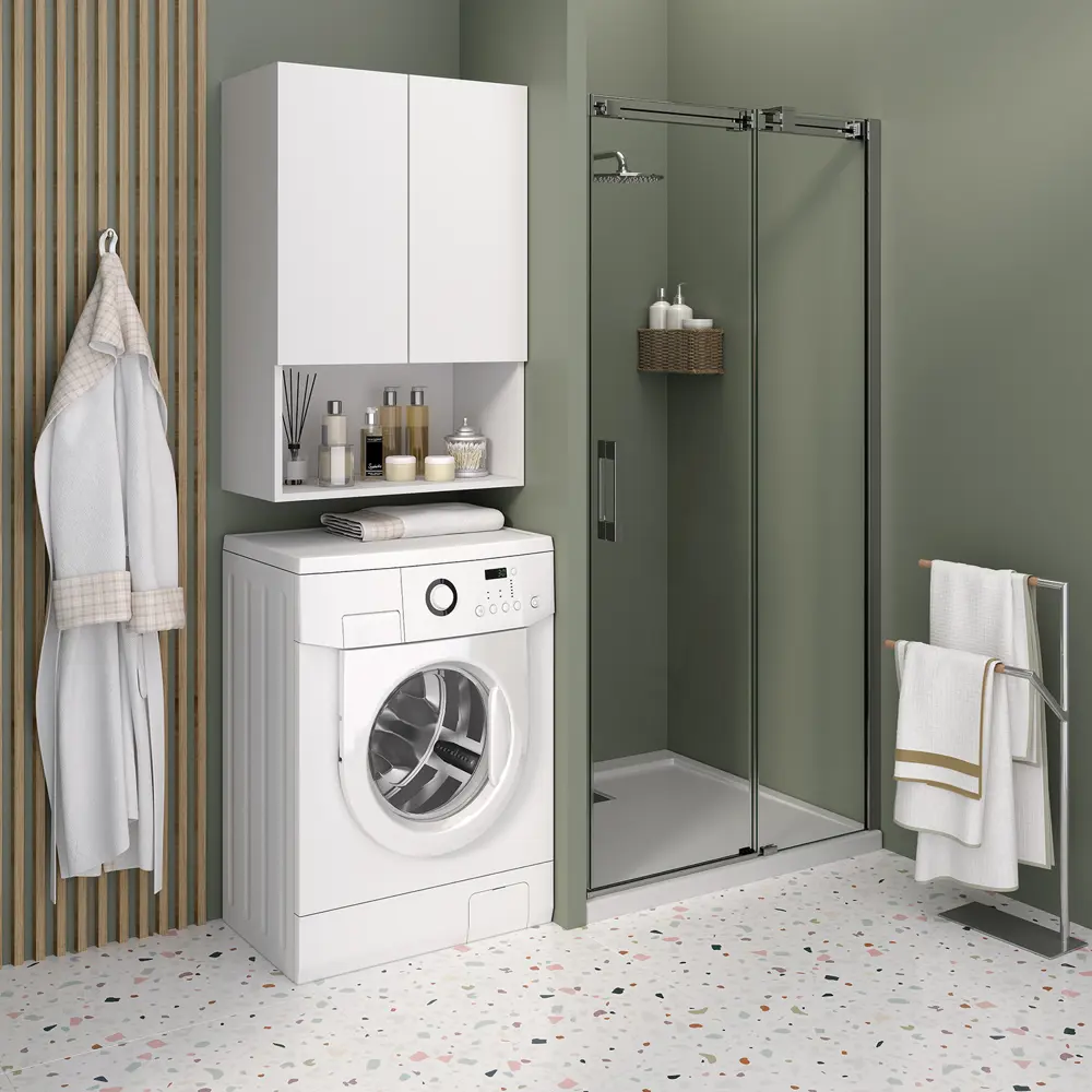 Фото Шкаф для ванной Emmy 510009 цвет серый / серебристый