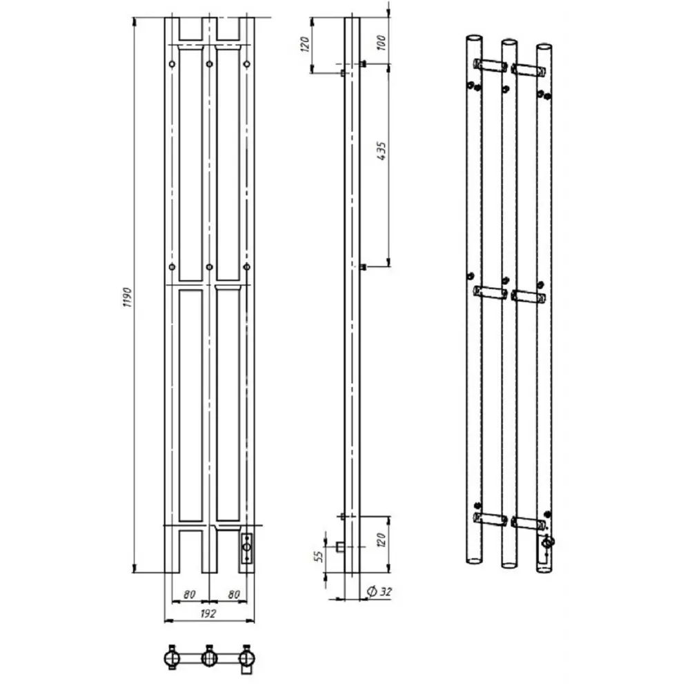 Фото 9 Полотенцесушитель электрический Laris Тея ЧК П3 правый 190x1200 мм 122 Вт с терморегулятором I-образный цвет белый муар Фото 9 Полотенцесушитель электрический Laris Тея ЧК П3 правый 190x1200 мм 122 Вт с терморегулятором I-образный цвет белый муар