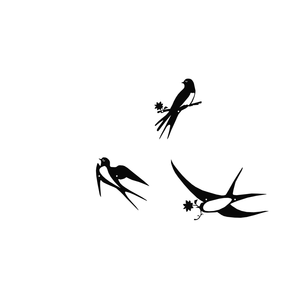 Фото Садовая фигура Ilikpro Ласточки сталь 16.6x26.8см цвет черный 3 шт Фото Садовая фигура Ilikpro Ласточки сталь 16.6x26.8см цвет черный 3 шт