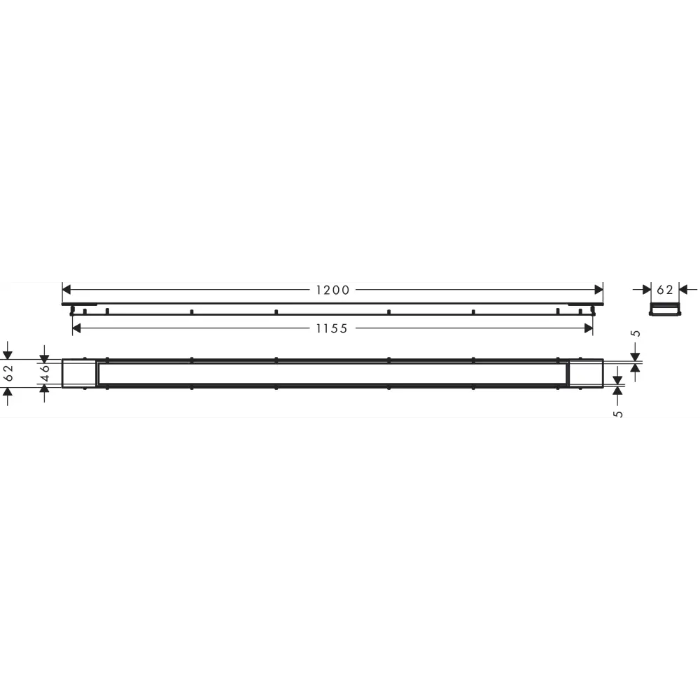 Фото 2 Трап для душа Hansgrohe 56218800 сухой затвор 6.2x120 см нержавеющая сталь 304 (хорошая прочность) Фото 2 Трап для душа Hansgrohe 56218800 сухой затвор 6.2x120 см нержавеющая сталь 304 (хорошая прочность)