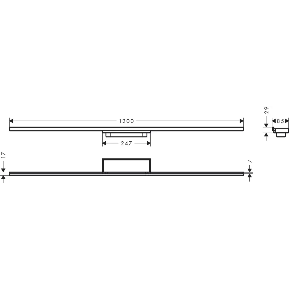 Фото 2 Трап для душа Hansgrohe 56223000 сухой затвор 8.5x120 см нержавеющая сталь 304 (хорошая прочность) Фото 2 Трап для душа Hansgrohe 56223000 сухой затвор 8.5x120 см нержавеющая сталь 304 (хорошая прочность)