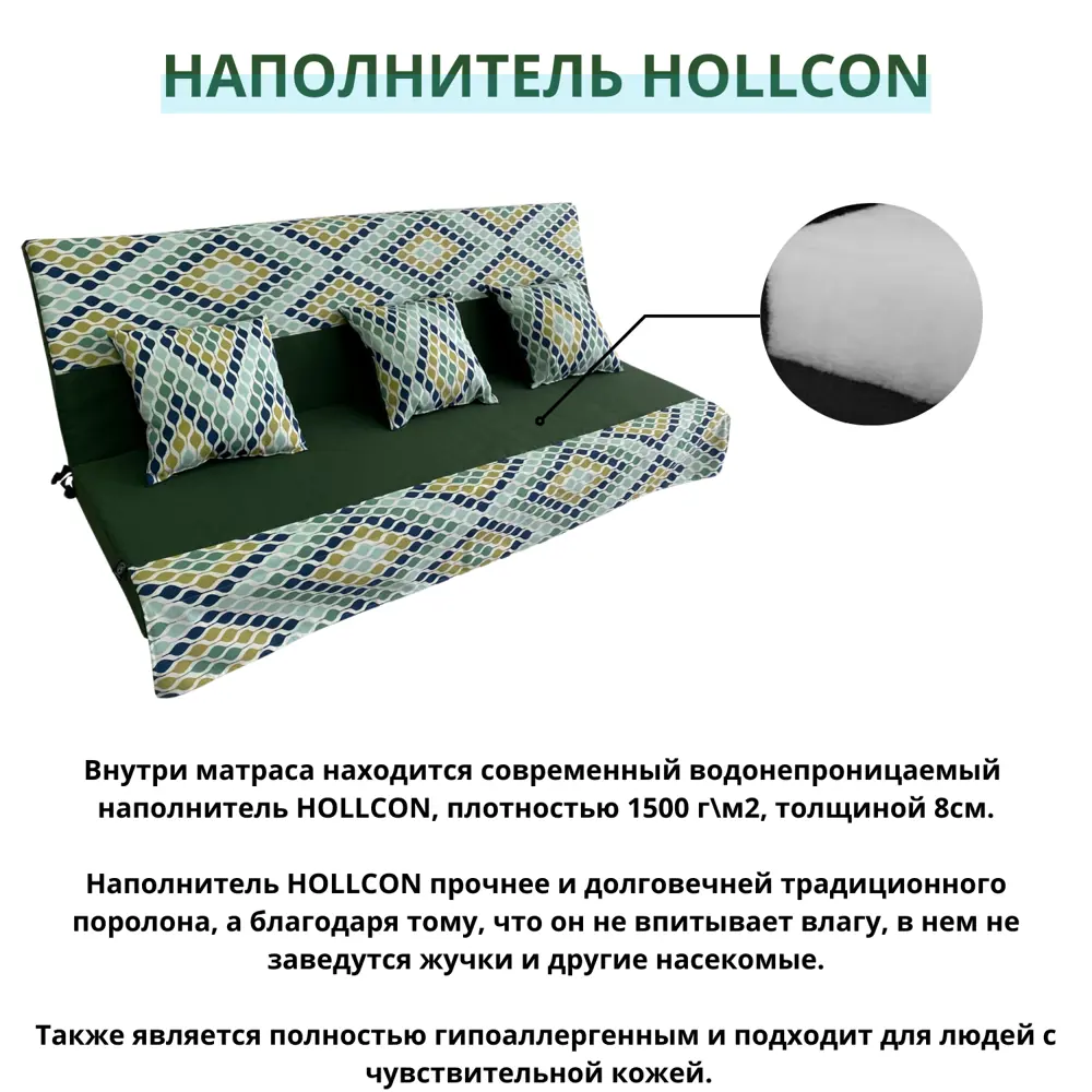 Фото 8 Матрас для садовых качелей Everena swing_hollkon_1.8_green_ornament 180x55 см цвет синий, зеленый, желтый Фото 8 Матрас для садовых качелей Everena swing_hollkon_1.8_green_ornament 180x55 см цвет синий, зеленый, желтый