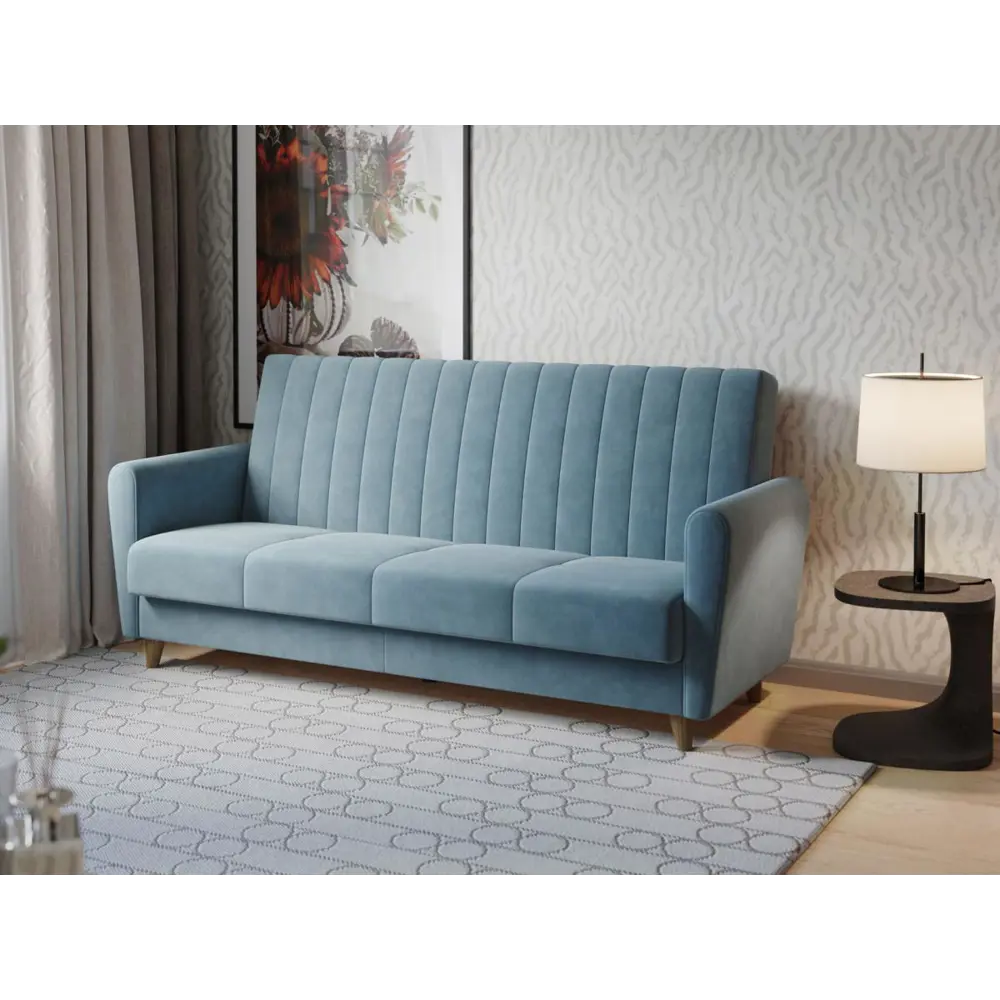 Фото 7 Диван Сильва Синди 219x100.5x99.5 см ЛДСП дерево цвет синий