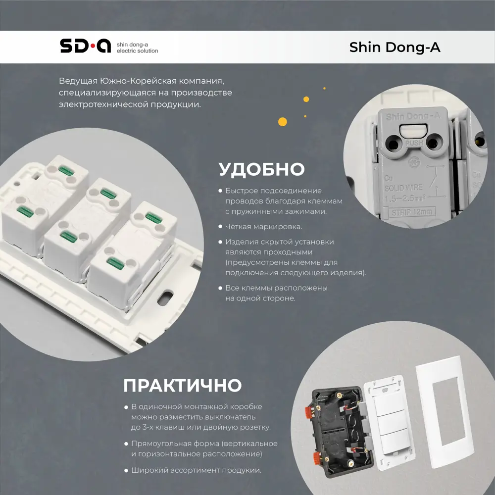 Фото 2 Крышка для подрозетника двойная Shin Dong-A WLO-2027-WH цвет белый Фото 2 Крышка для подрозетника двойная Shin Dong-A WLO-2027-WH цвет белый