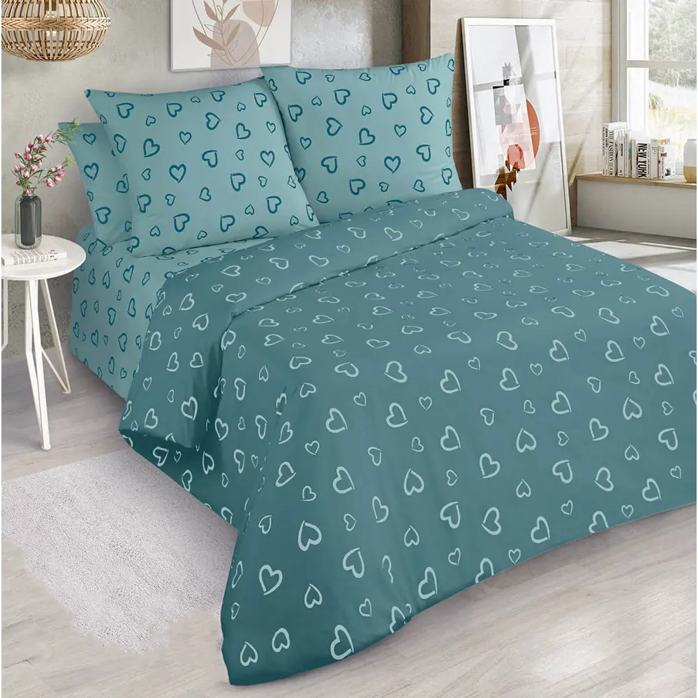 Фото Комплект постельного белья Home mercury Сердечки 35 поплин 2-спальный с европростыней наволочки 4 шт 70x70 и 50x70 цвет синий Фото Комплект постельного белья Home mercury Сердечки 35 поплин 2-спальный с европростыней наволочки 4 шт 70x70 и 50x70 цвет синий