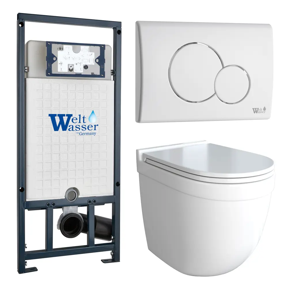 Фото Комплект инсталляция с унитазом Weltwasser Mar JKS601507RGW цвет белый Фото Комплект инсталляция с унитазом Weltwasser Mar JKS601507RGW цвет белый