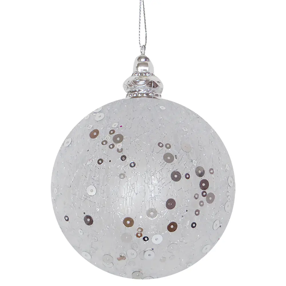 Фото Шар ёлочный с пайетками, 10 см Фото Шар ёлочный с пайетками, 10 см