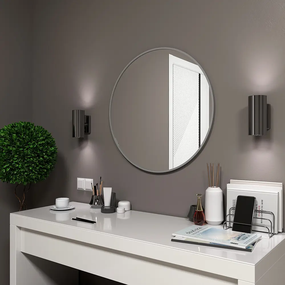 Фото 3 Декоративное зеркало Alumirror 6060кругсер 60x60 см Фото 3 Декоративное зеркало Alumirror 6060кругсер 60x60 см