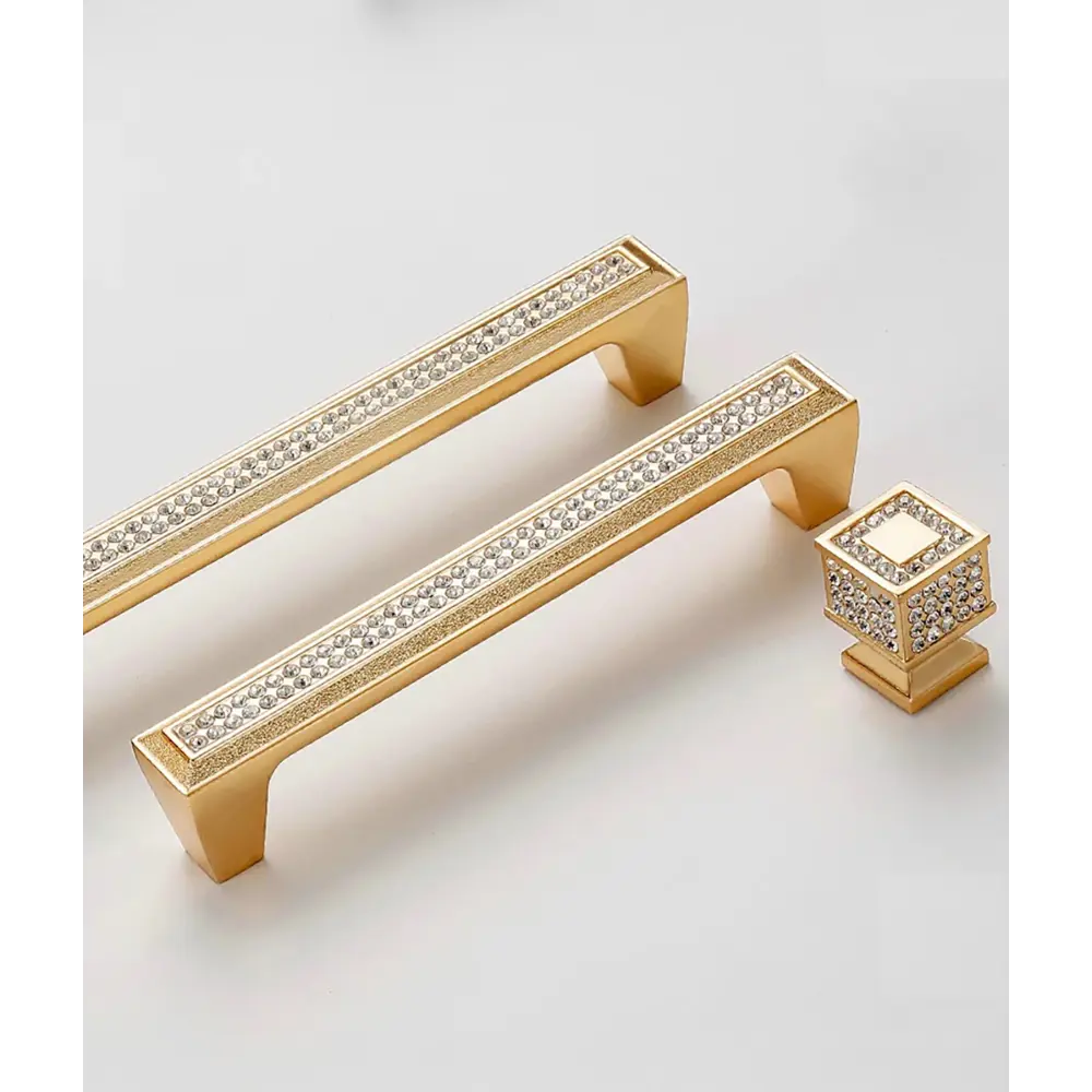 Фото 3 Ручка кнопка Runo Джоя золото-кристалл 21 мм комплект 4 шт.