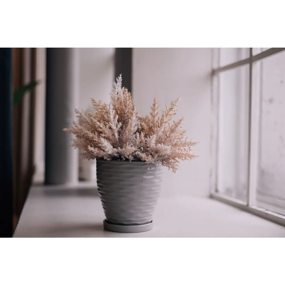 Фото 6 Горшок цветочный Эллипс ø17.8 h18 керамика серый