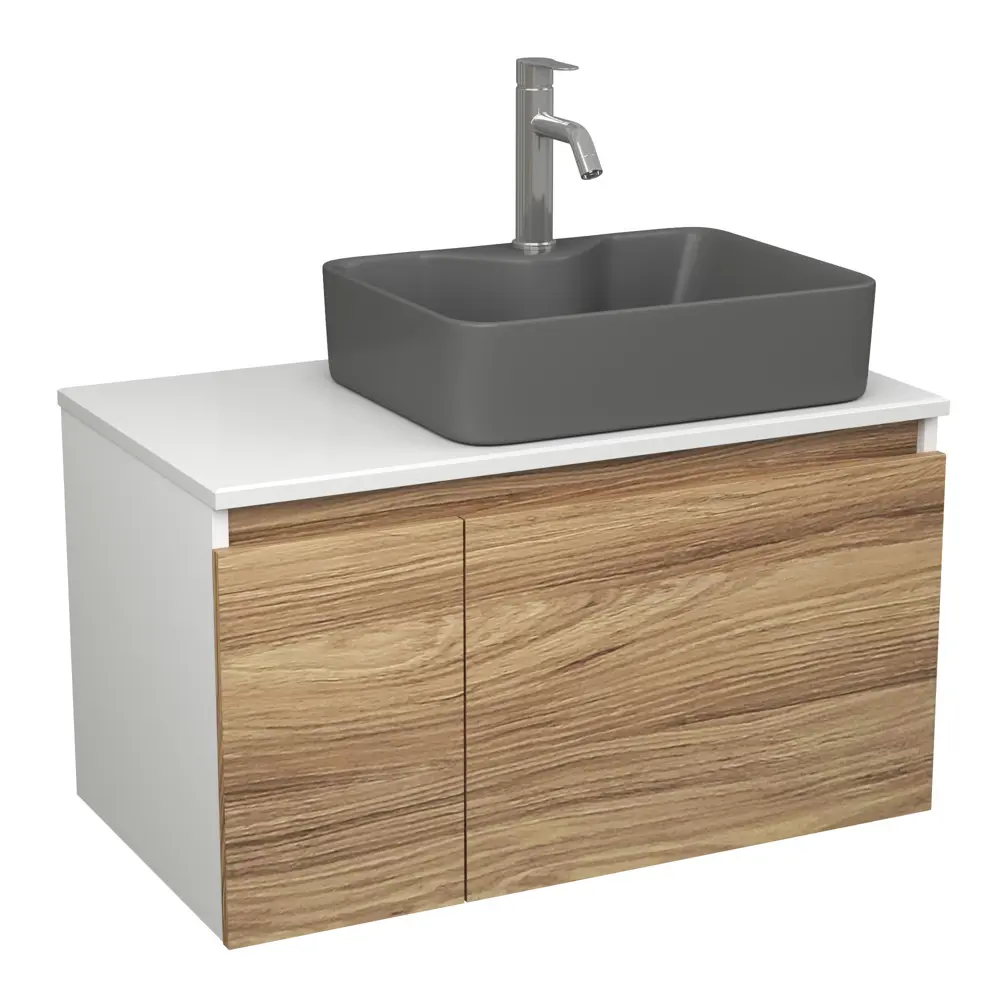 Фото Комплект: тумба Bauedge Bau Dream Blackwood 80 BD2839 раковина BAU Cerama 48x37 темно-серая смеситель Hotel Dream нерж сталь Фото Комплект: тумба Bauedge Bau Dream Blackwood 80 BD2839 раковина BAU Cerama 48x37 темно-серая смеситель Hotel Dream нерж сталь