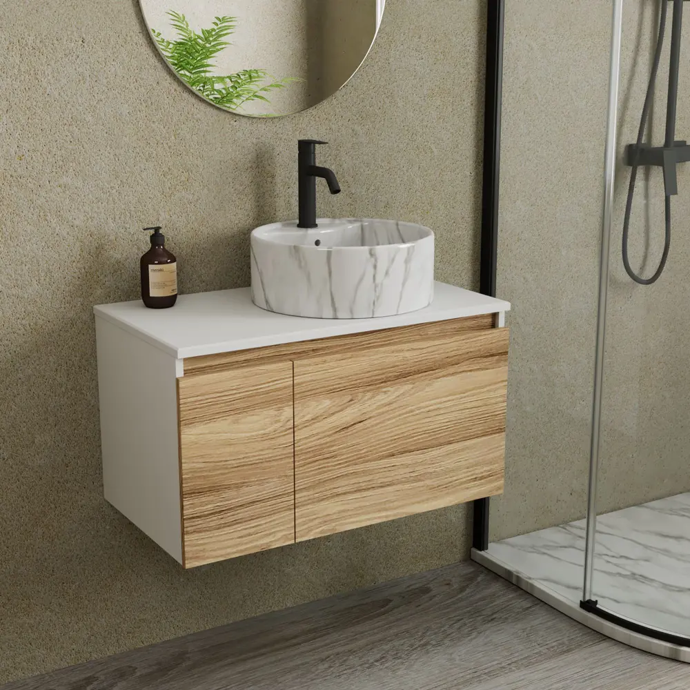 Фото 2 Комплект: тумба Bauedge Bau Dream Blackwood 80 BD2973 Раковина круглая накладная BAU Element D41 мрамор смеситель Hotel Dream Black черный матовый Фото 2 Комплект: тумба Bauedge Bau Dream Blackwood 80 BD2973 Раковина круглая накладная BAU Element D41 мрамор смеситель Hotel Dream Black черный матовый