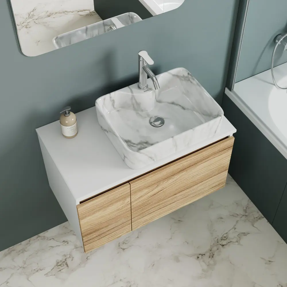 Фото 2 Комплект: тумба Bauedge Bau Dream Blackwood 80 BD3008 раковина BAU Cerama 48x37 мрамор смеситель Hotel Dream нерж сталь выпуск клик клак хром Фото 2 Комплект: тумба Bauedge Bau Dream Blackwood 80 BD3008 раковина BAU Cerama 48x37 мрамор смеситель Hotel Dream нерж сталь выпуск клик клак хром